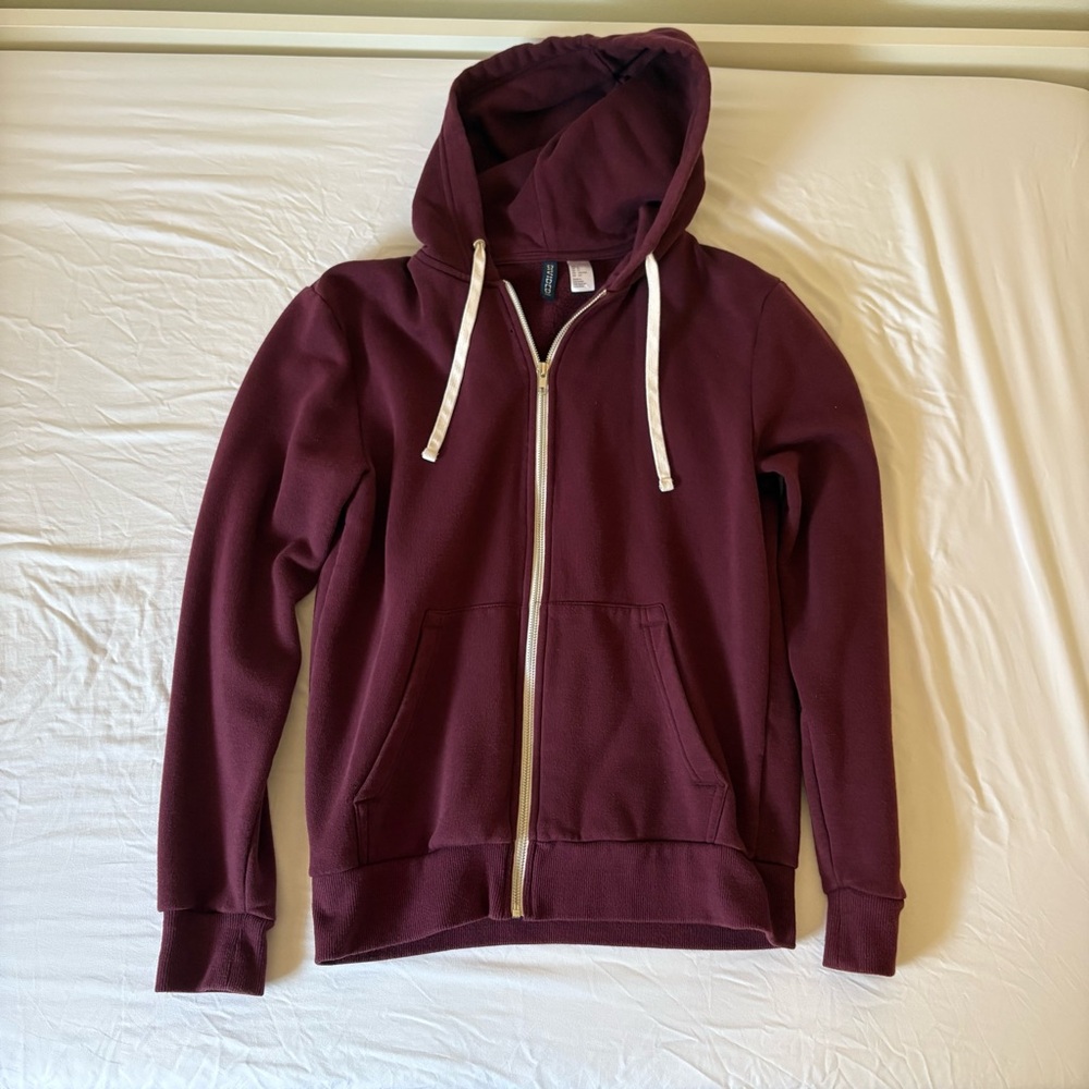 H&M Maroon Zip-Up Jacket Small